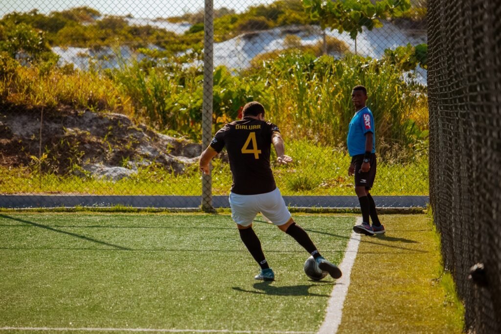 a person playing football